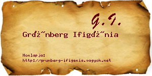 Grünberg Ifigénia névjegykártya